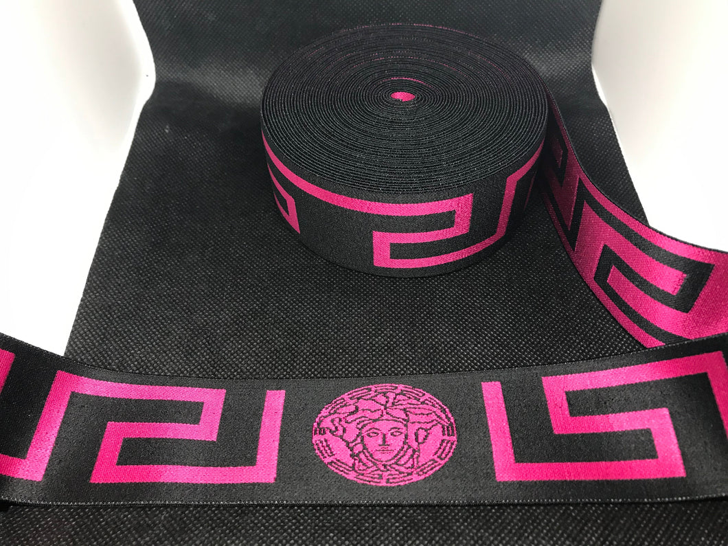 WHOLESALE - Custom Designer Elastic Bands - 1 Yard Roll of 4.5cm V-1 Medusa Nylon      Trim