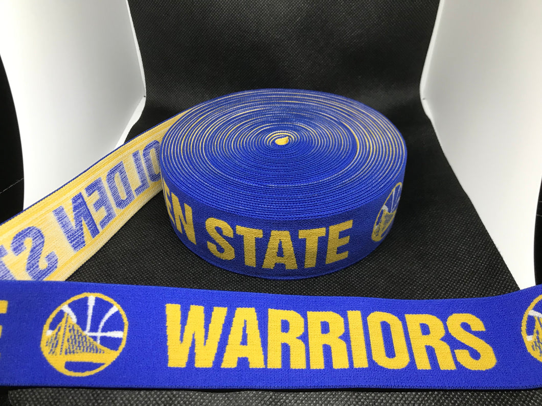 3 or 6 Yard Roll 4cm Golden State Warriors Sports Custom Designer Hat Band Elastic Trim