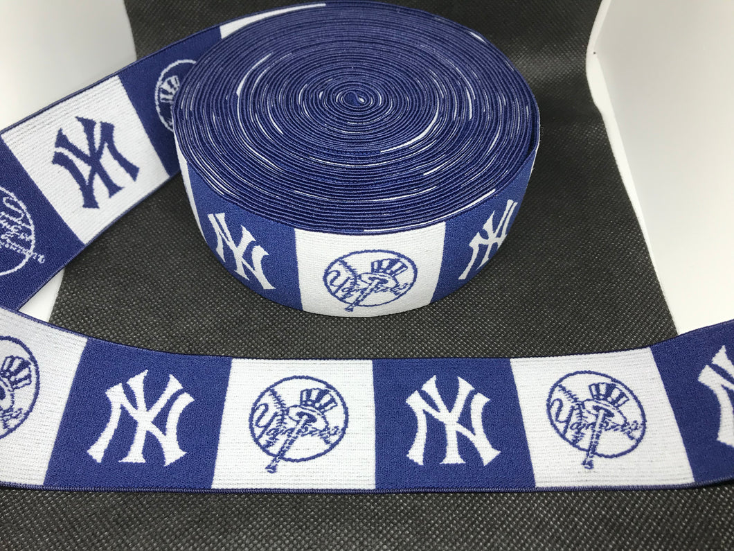 3 or 6 Yard Roll 4.5cm New York Yankees Sports Custom Designer Hat Band Elastic Trim
